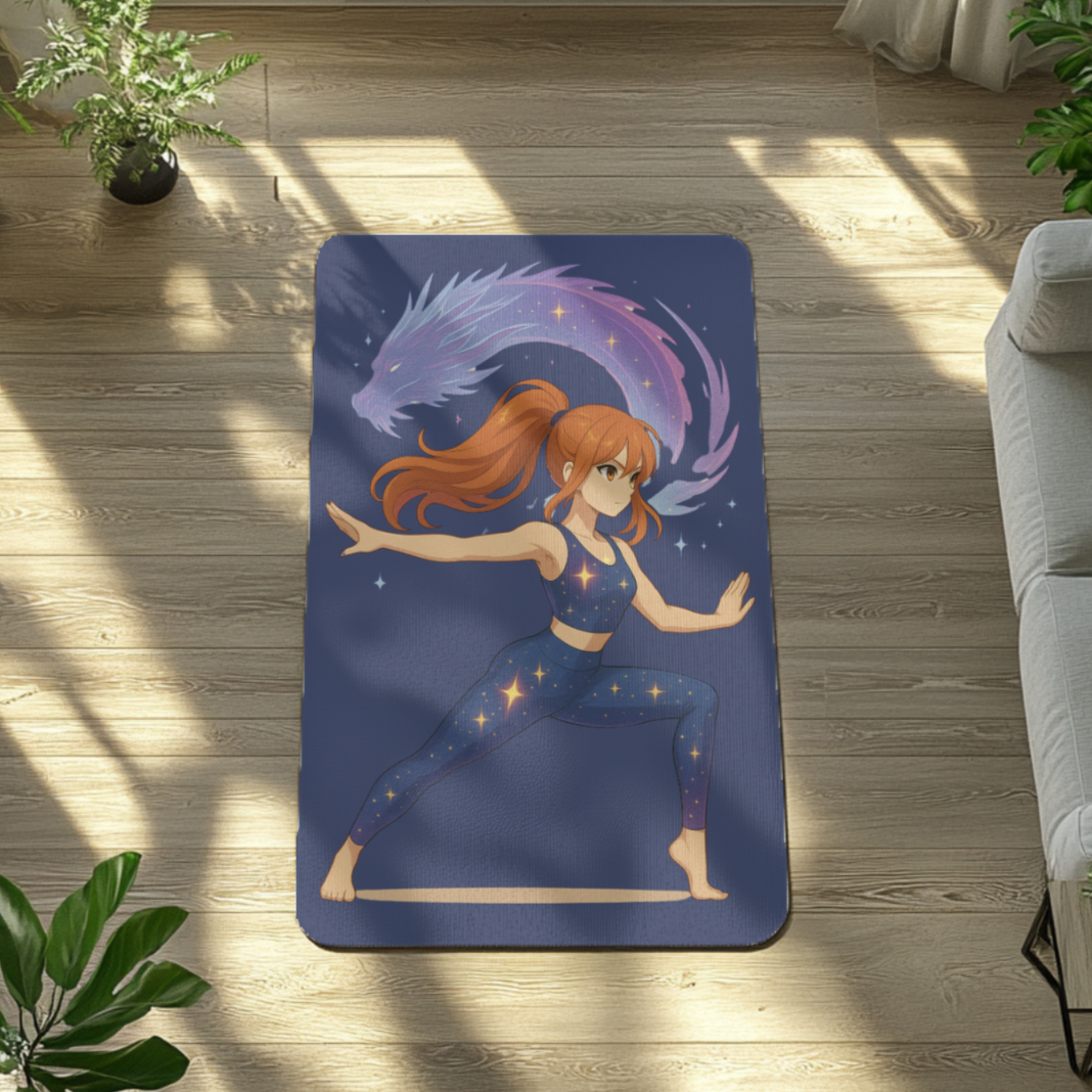 Cosmic Dragon Yoga Mat – 3mm Natural Rubber | ASANIME Arc Series
