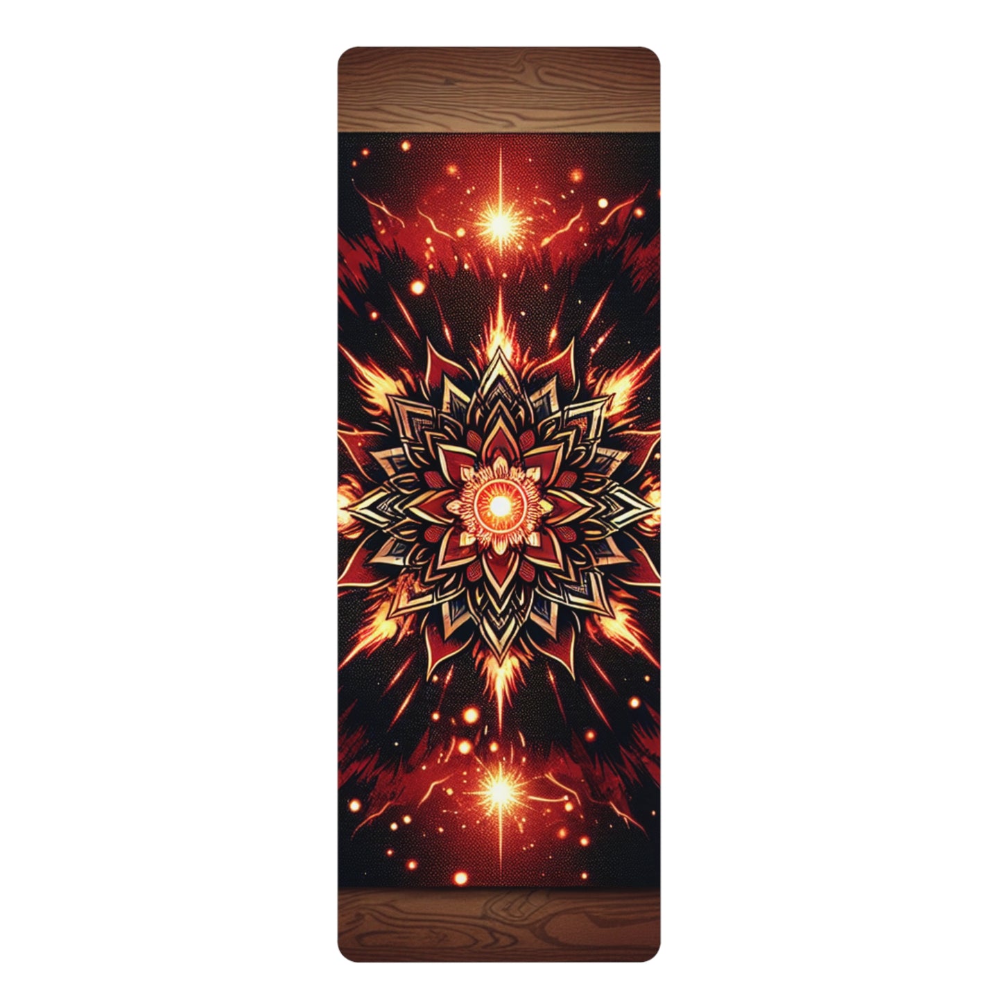 Flame Slash Mandala Yoga Mat – 3mm Natural Rubber | ASANIME Arc Series