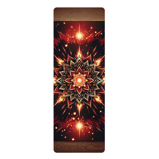 Flame Slash Mandala Yoga Mat – 3mm Natural Rubber | ASANIME Arc Series