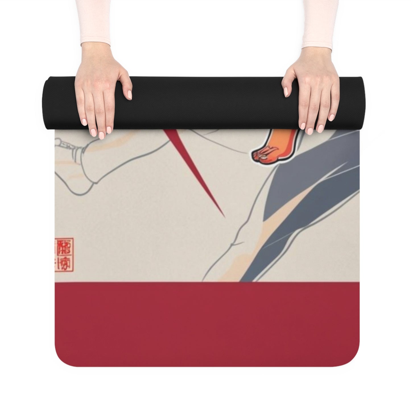 Crimson Descent Yoga Mat – 3mm Natural Rubber | ASANIME Arc Series