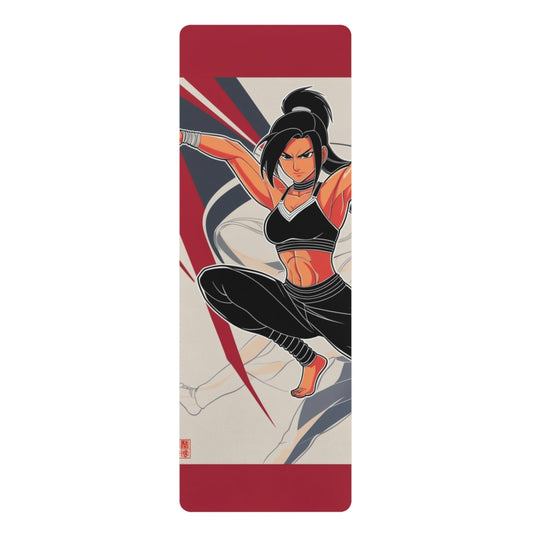 Crimson Descent Yoga Mat – 3mm Natural Rubber | ASANIME Arc Series