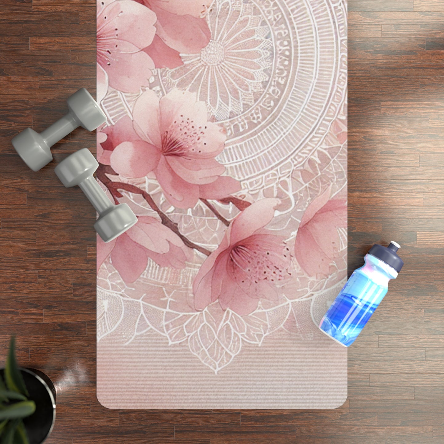 Sakura Bloom Mandala Yoga Mat – 3mm Natural Rubber | ASANIME Arc Series