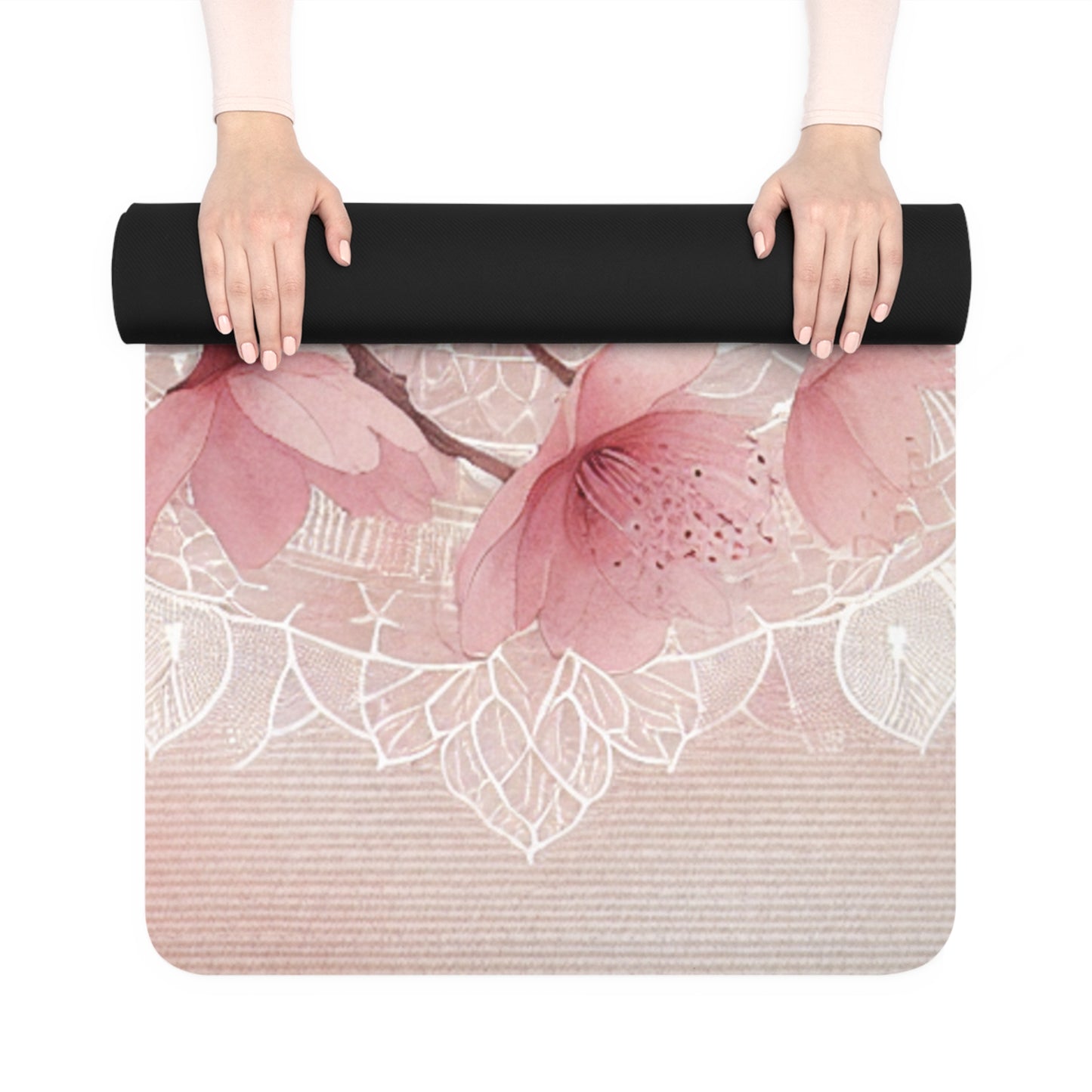 Sakura Bloom Mandala Yoga Mat – 3mm Natural Rubber | ASANIME Arc Series
