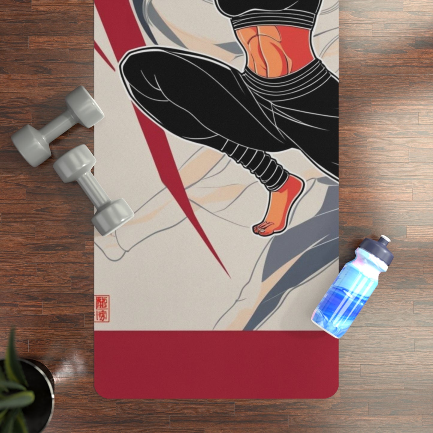 Crimson Descent Yoga Mat – 3mm Natural Rubber | ASANIME Arc Series