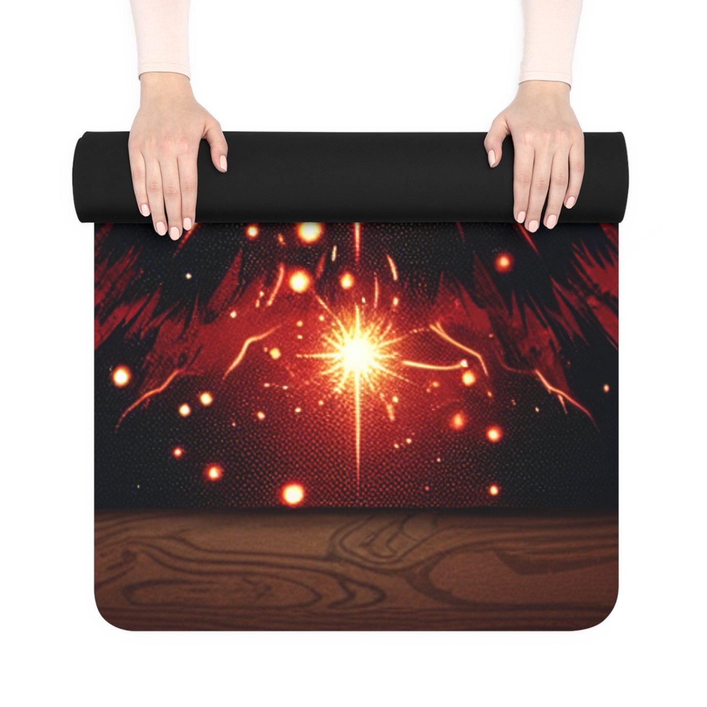 Flame Slash Mandala Yoga Mat – 3mm Natural Rubber | ASANIME Arc Series