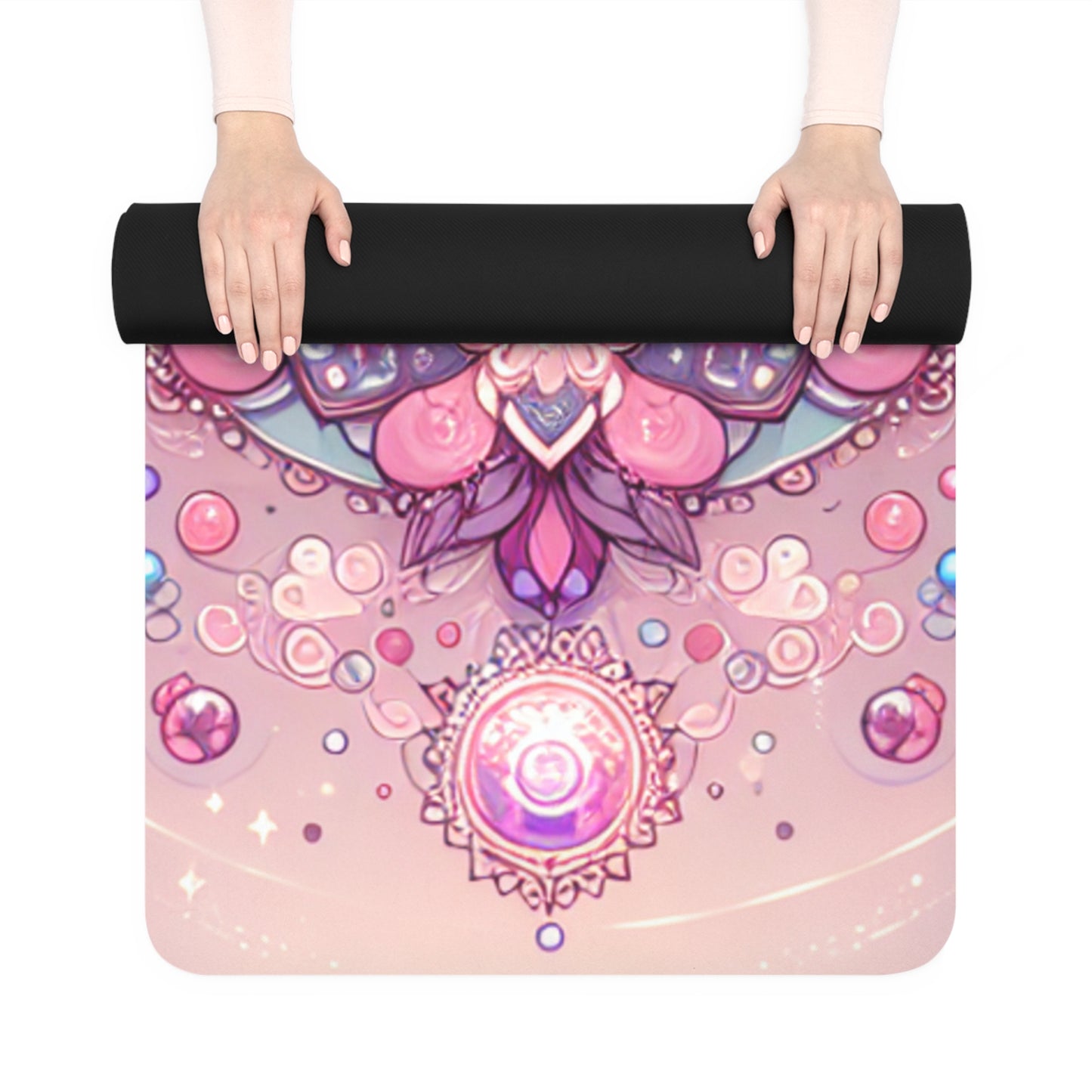 Shoujo Sparkle Mandala Yoga Mat – 3mm Natural Rubber | ASANIME Arc Series