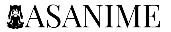ASANIME logo with a stylized character on a white background